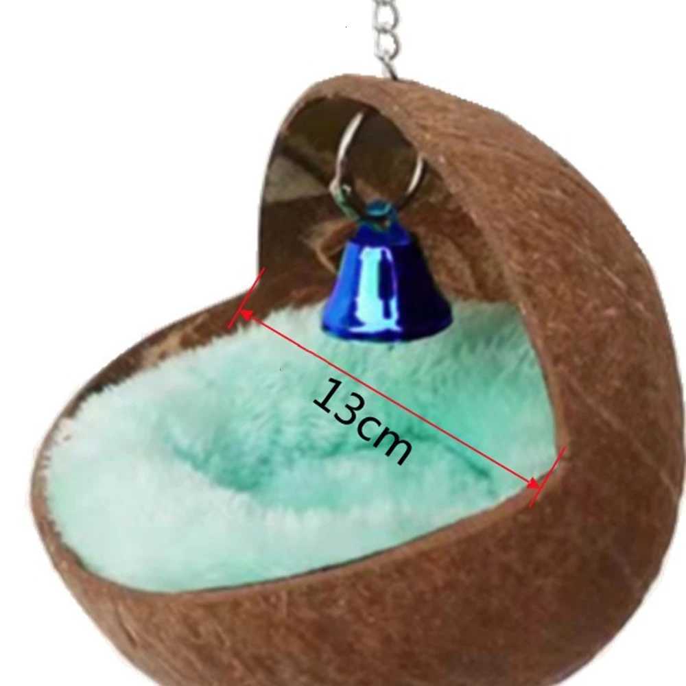 Natural Coconut Nest Bed For Bird Hamster Eco-Friendly Chewable Material With Anti-Slip Base Cage Attachment Hatching Habitat M251206