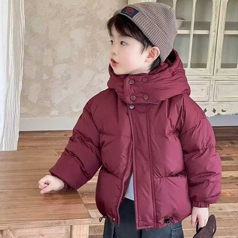 Children Korean Version Boys Girls Thickened Down Clothing Baby Warm Foreign-style Jacket Red Bread Clothing WinterW251206