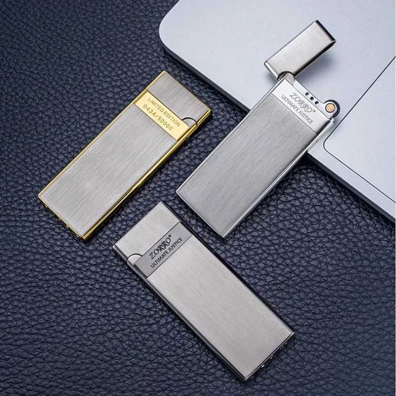 636 Fashionable Light tra-thin Creative Grinding Wheel Portable Iatable Lighter Mens Lighter Smoking Accessories H251206