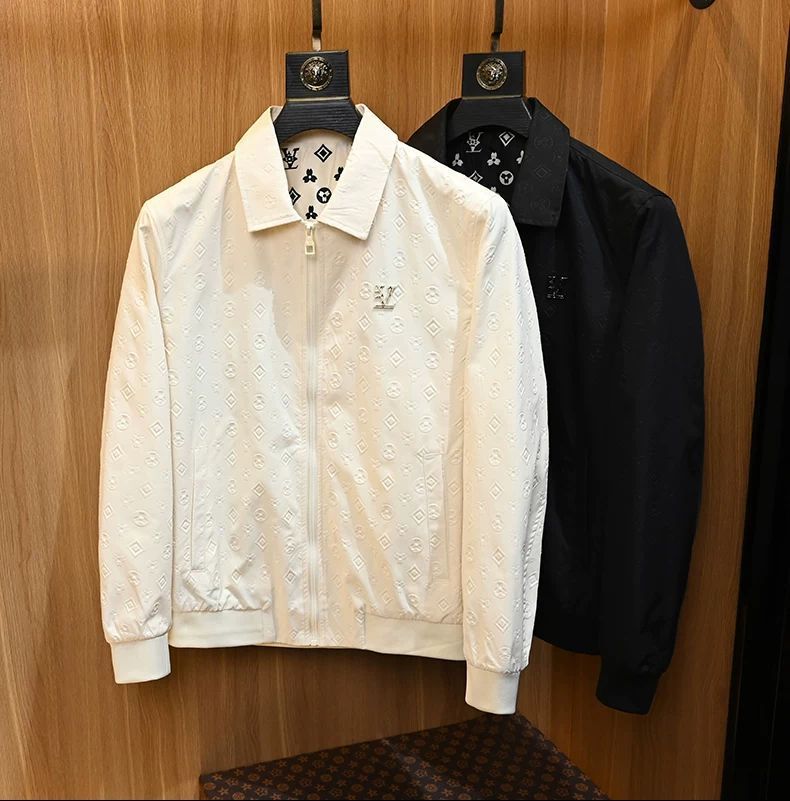 Fashion New Design Turn Down Collar Jacket Mens Slim Fit Trendy High Quality Casual Handsome Outerwear Sizes L to 5XL Black White
