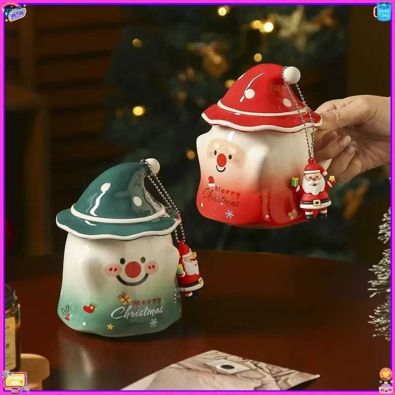 Christmas Tree Ceramic Mugs with LIDS Office Coffee Mugs Cartoon Tabletop Decoration Breakfast Milk Mugs M251206 - view 7