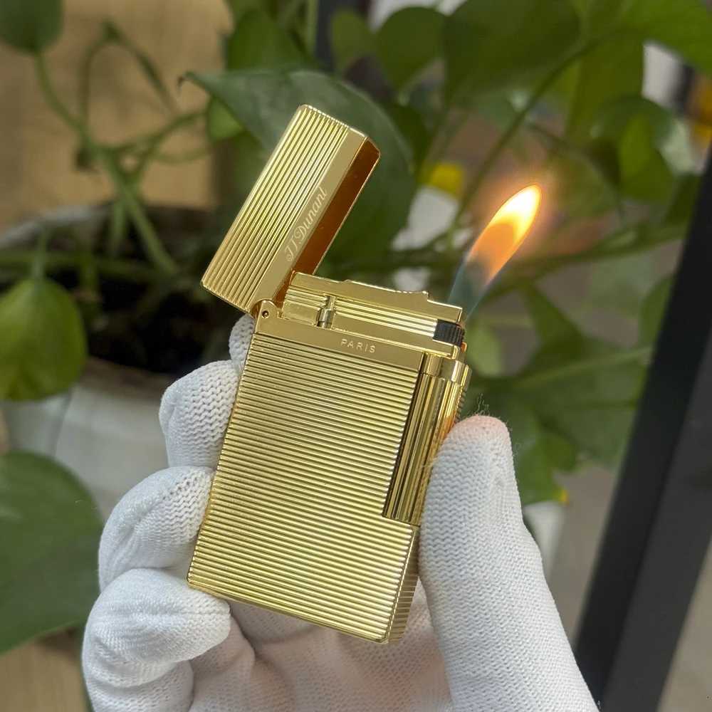Memorial Lighters Brass Open Cling Sound Luxury Paris Lighter Sofe Flame Smoking Accessories For Fathers Gift Handmade 2025 H251206