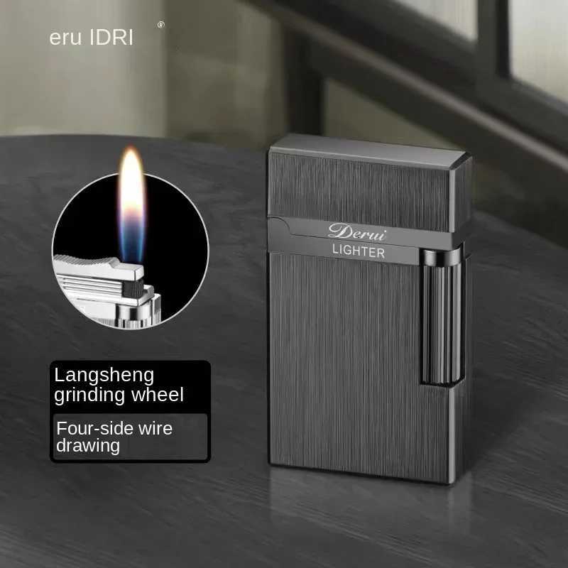 Derui Rechargeable Lighter Side Slide Mens Lighter in Gift Box Ces in Many Options and Styles Very Cool Lighter H251206
