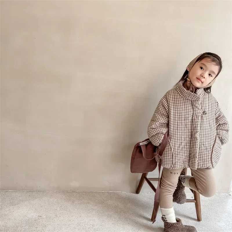 Girls Coat 2023 Children Winter Children Winter Korean Style with Cashmere Padded Jacket Girls Winter Coat Down Padded JacketW251206