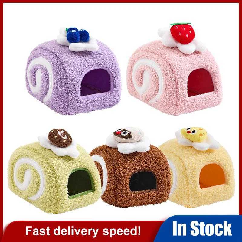 Cute Desserts Cake Plush Hamster House Small Animal Cage Landscaping Supplies Mouse House Small Pet Nest Pet Toy Hiding House M251206