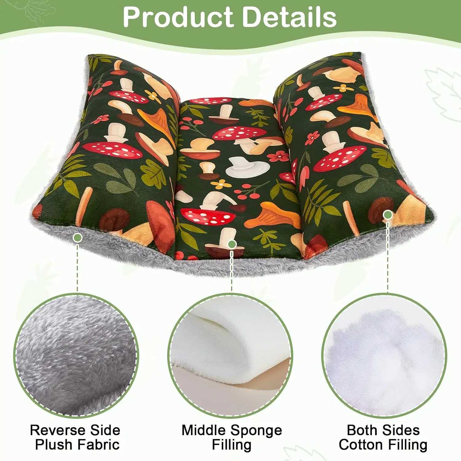 Rabbit Bed Mat Thickened Soft Bunny Bed Washable Cuddle Cushion Mat Double-Sided Plush Small Pet Flop Cotton for Rabbit M251206