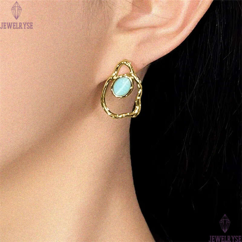 original new designer opal stud earring for woman home party luxury 18k gold earrings womens ear clip jewelry S925 silver needle valentines day friend