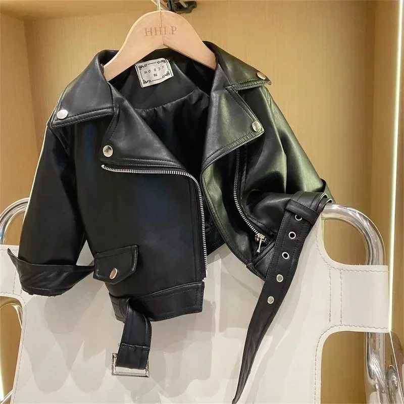 Boys Pu Leather Jackets Spring Autumn Children Handsome Outerwear Kids Zipper Trends Coats Baby Classics Clothes 2-8 YearsW251206