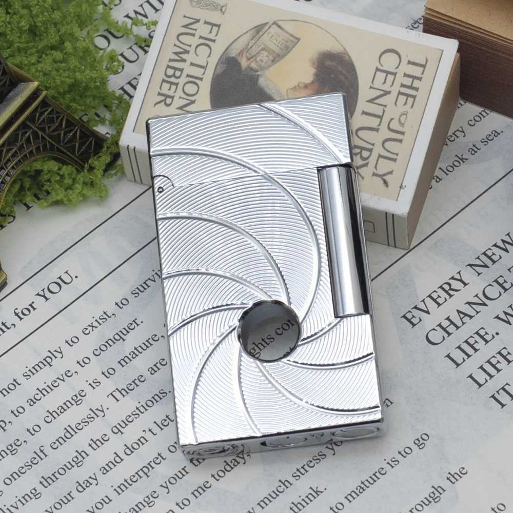 007 Lighter Rotating Black Hole Bright Sound Soft Flame Butane Gas Refillable ic Smoking Accessory For Fathers Gift H251206