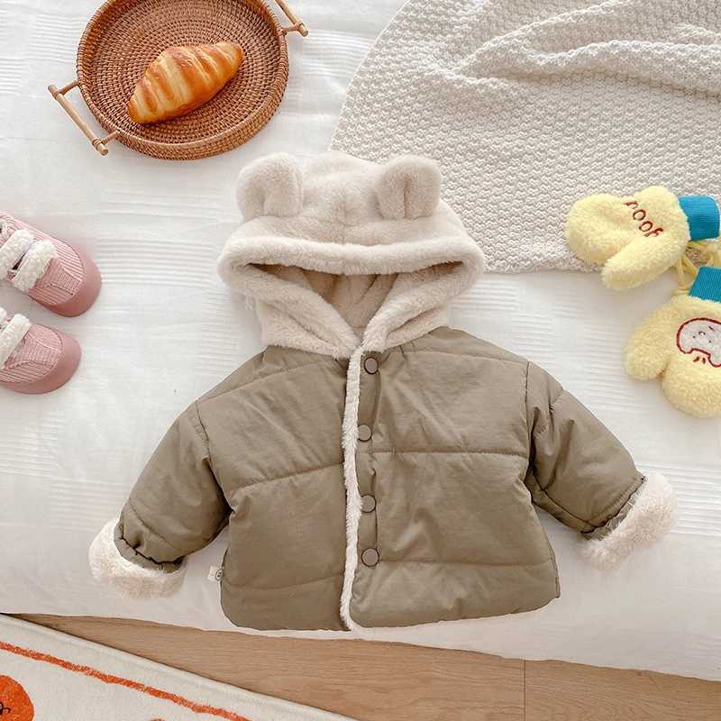 0-5 Years Kids Clothing Toddler Autumn Winter Hooded Coat Baby Girls Warm Jacket Children Neutral Parka Outerwear Boy Warm CoatW251206