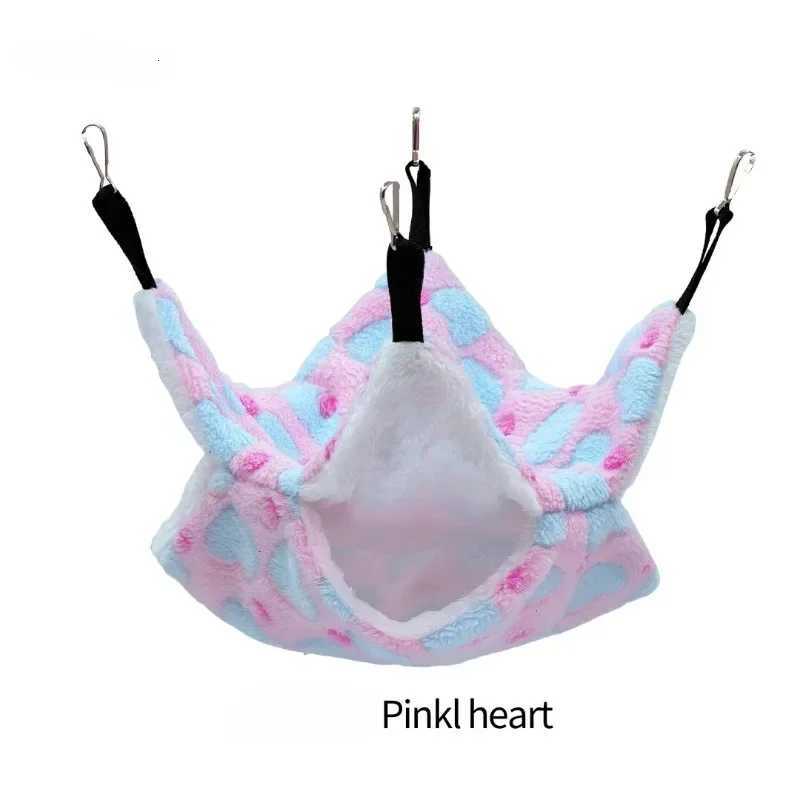 Guinea Pig Hammock Rat Hamster Hanging Hammock Double Layer Chinchilla Warm Fleece Hanging Hammock Bed Cage Accessories M251206