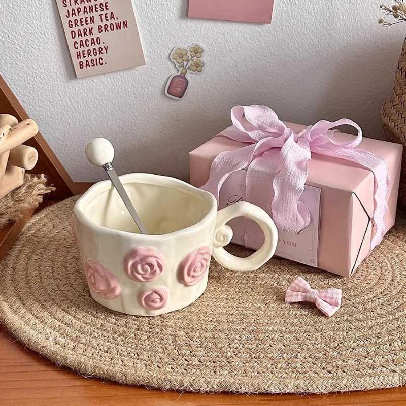 Black luxury Flower Coffee Cups Reusable Kawaii Portable Cappuccino Coffee Cup Mug Nordic Forminhas Para Doces Home Accessories M251206 - view 4