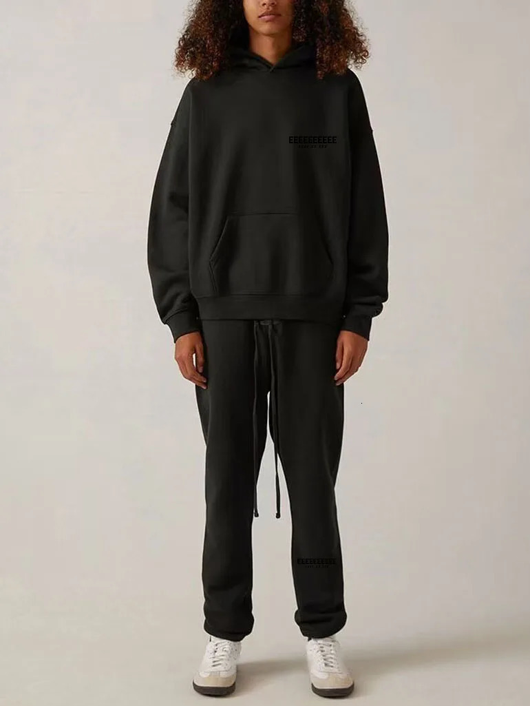 SS22 Double Line Mens Sets Two Rows Flocking Letter Sports Sets Oversized Hoodie Sets 251203