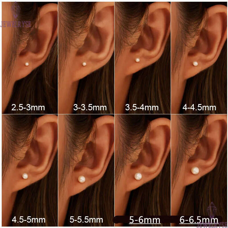 luxury natural pearl earring designer for woman 4mm 5mm 6mm s925 sterling silver white 14k gold fresh water womens gilrs back stud earrings jewelry fr