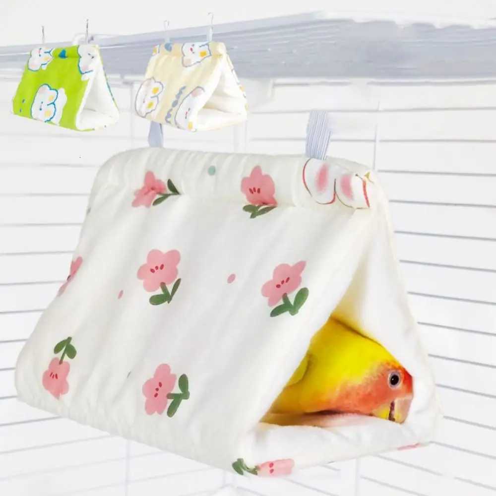 Easy to Use Soft Parrot Warm Hammock Cartoon Thickened Pet Sleeping Bed Cute Triangular Cotton Nest Pet Supplies M251206