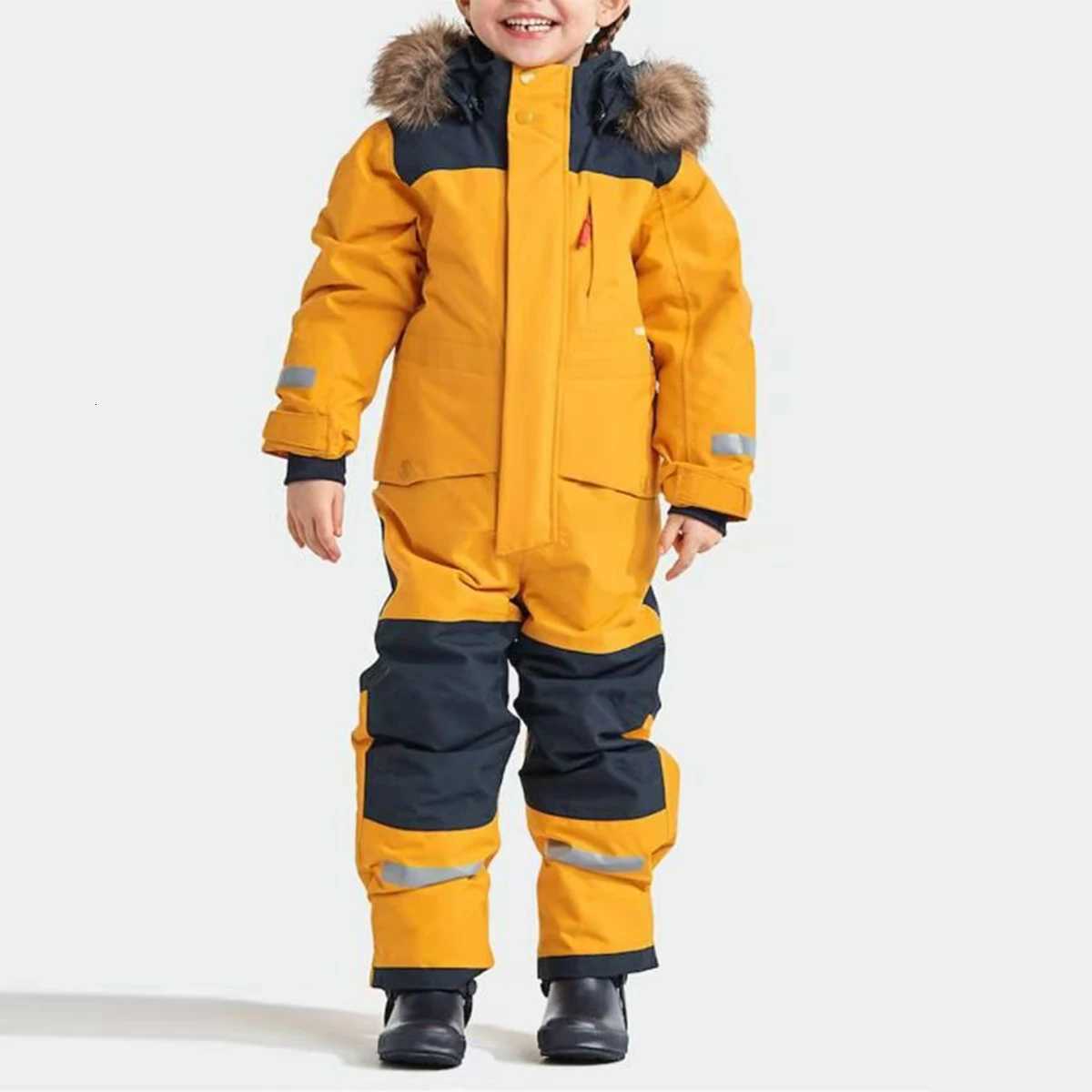 Children Ski Jumpsuit Ski Suit Boys Girls Autumn Winter Windproof Warm Outdoor Fleece Jacket Pants Kids Skiing Snowboarding SuitW251206