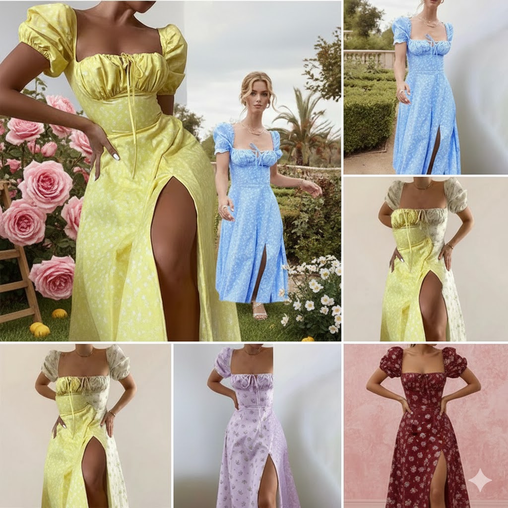 Women's Casual Summer Dress 2026 Floral Maxi Dress with Pockets - Boho Chic Long Dress for Beach Vacation dress for women