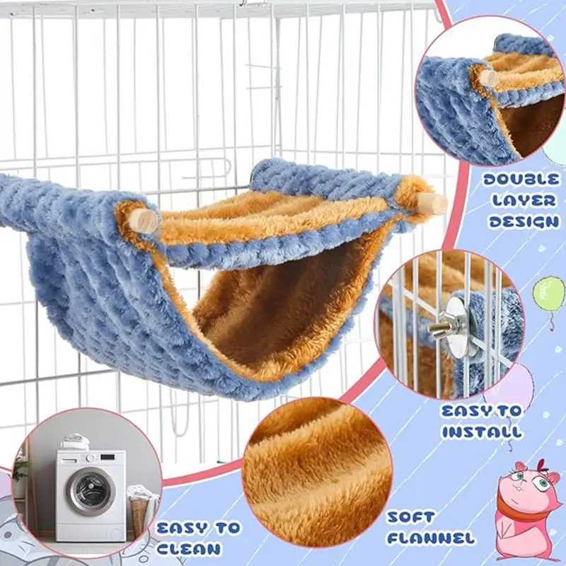 Pet Hammock For Small Animal Thick Lint Warm Bed Hamster House Nest Sleeping Bag Hanging Tree Beds M251206