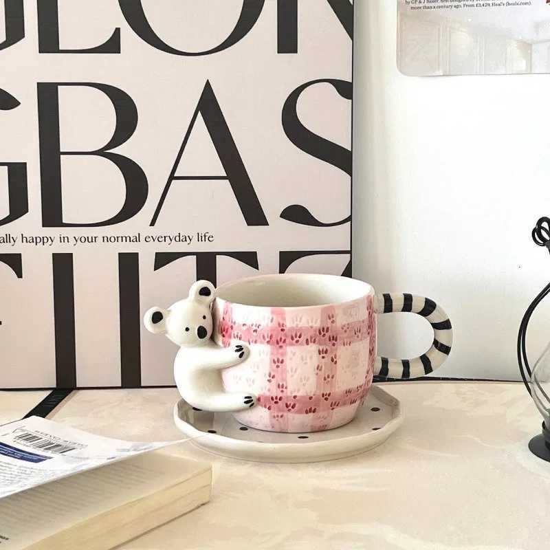 260ML Freehand Painting Ceramic Mugs Cuddle Koala Coffee Cup Set Three-dimensional Japanese Cute Cup Children Afternoon Tea Cup M251206 - view 3