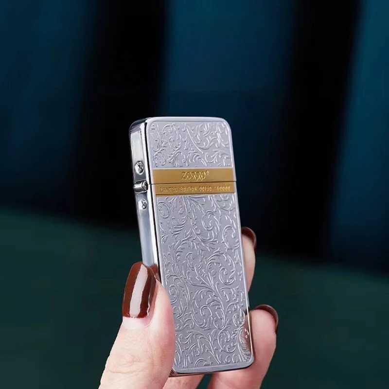 tra-thin kerosene lighter narrow hine two-color grinding wheel small creative lighter wholes dropsing H251206