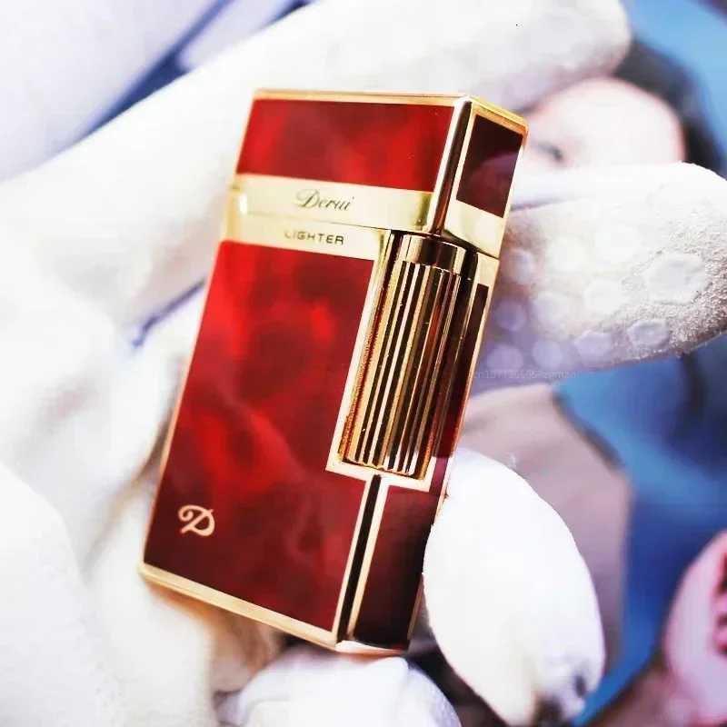Derui ic Loud Lighter Metal Iatable Open Flame Side Slip Ignition Cigarette Lighter Smoking Accessories High-end Mens G H251206