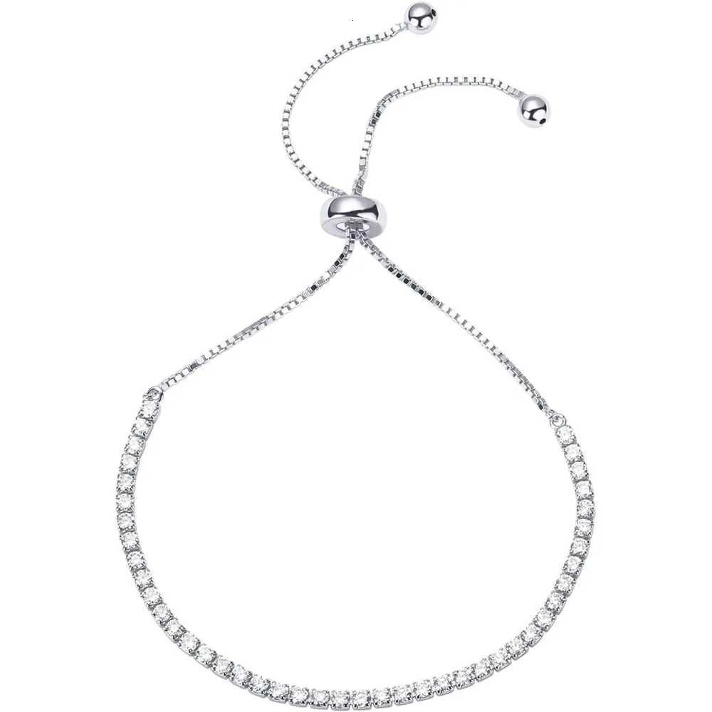 14K Gold Plated Cubic Zirconia Classic Tennis Bracelet for Women Adjustable Slider Gift For Women Trendy Bracelet for Women W251206