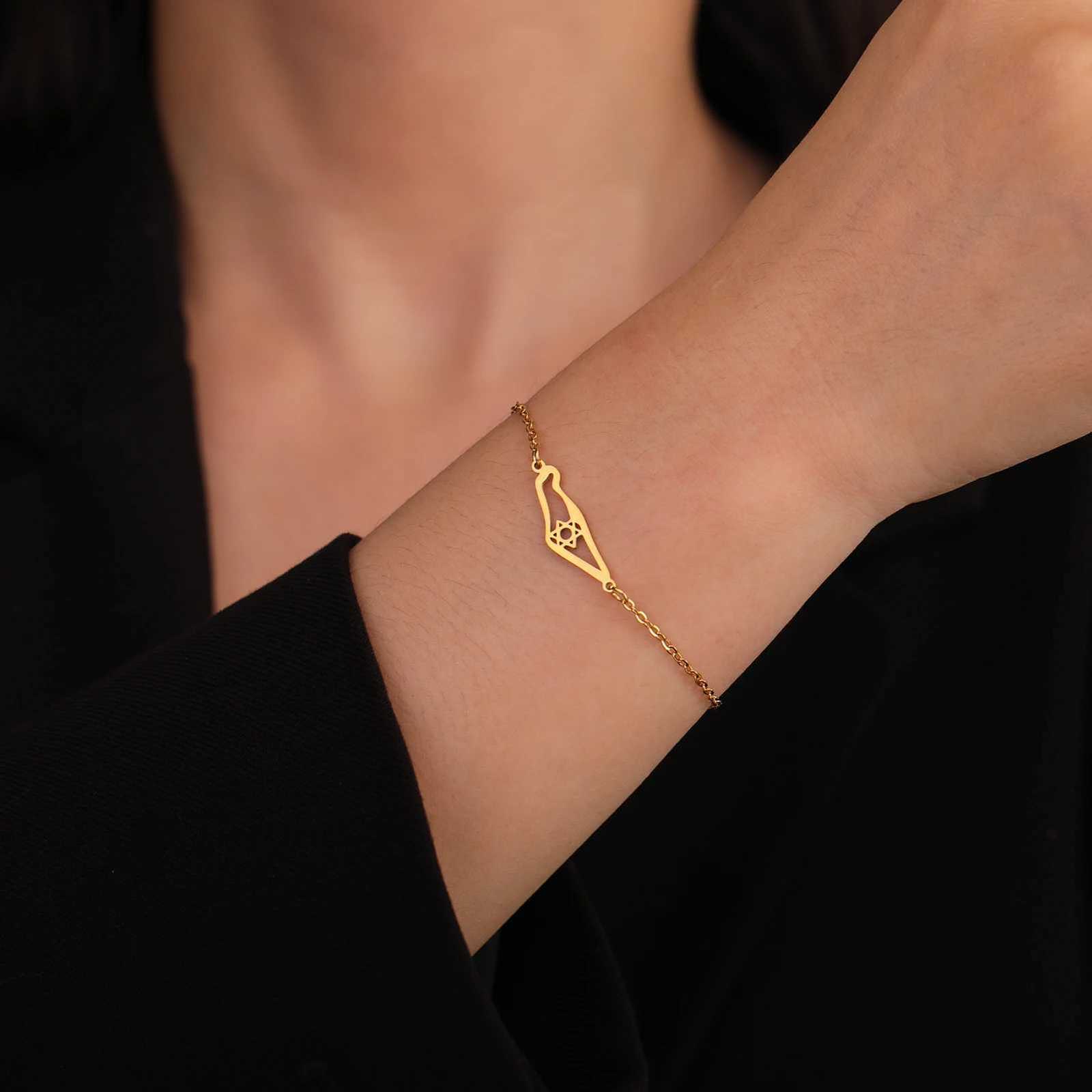 Skyrim Star of David Map Charm Bracelet Women Men Stainless Steel Adjustable Box Chain Bracelets Je Jewelry Gift Wholesale W251206