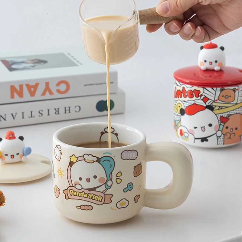 Ceramic Mug Panda Bubu And Yier Breakfast Cup Cute Bubu And Dudu Oat Cup Creative Ceramic Cup Mark Cup Coffee Cup Birthday Gift M251206 - view 3