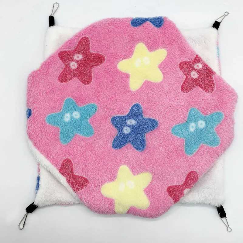 Double Layered Hamster Cage Sleeping Hammock Print Guinea Pig Clothes Bed Rodent Hammock Chinchilla Cage Little House M251206