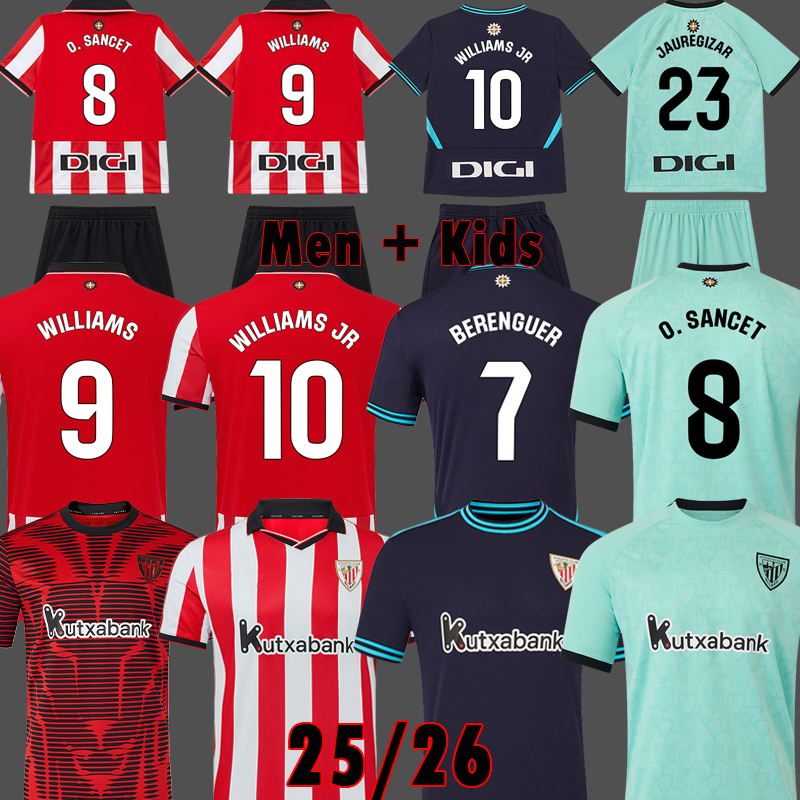 camiseta de Athletic Bilbao 25 26 Soccer Jerseys GURUZETA BERENGUER MUNIAIN Athletic WILLIAMS JR Football GARCIA VILLALIBRE Athletic Bilbao Sancet UNAI SIMON 8898