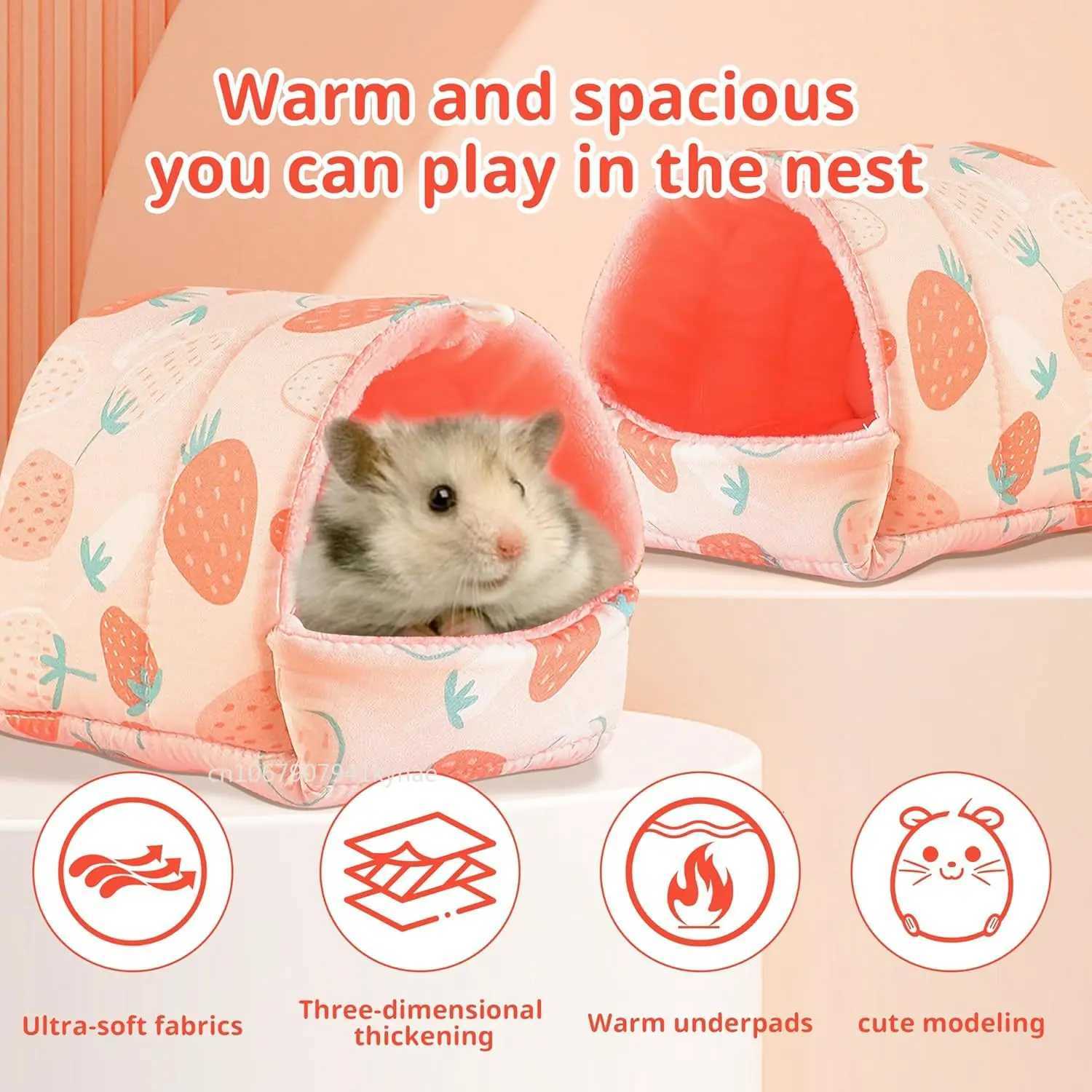 Hamster Bed Guinea Pig Hideout Hamster House Cave Accessories Cozy Hide-Out for Hedgehog Ferret Chinchilla Small Animals Cage M251206