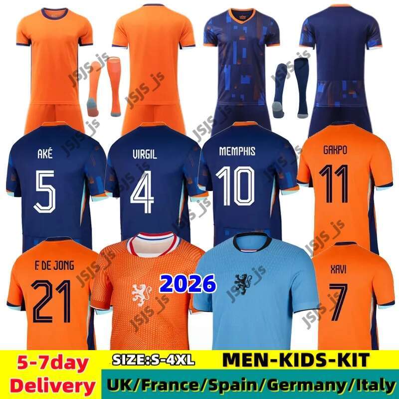 2026 Netherlands Soccer jerseys MEMPHIS 2025 2026 VIRGIL jersey DE JONG GAKPO MALEN VEERMAN WEGHORST DUMFRIES BROBBEY FRIMPONG Shirt DE LIGT XAVI men kids kit