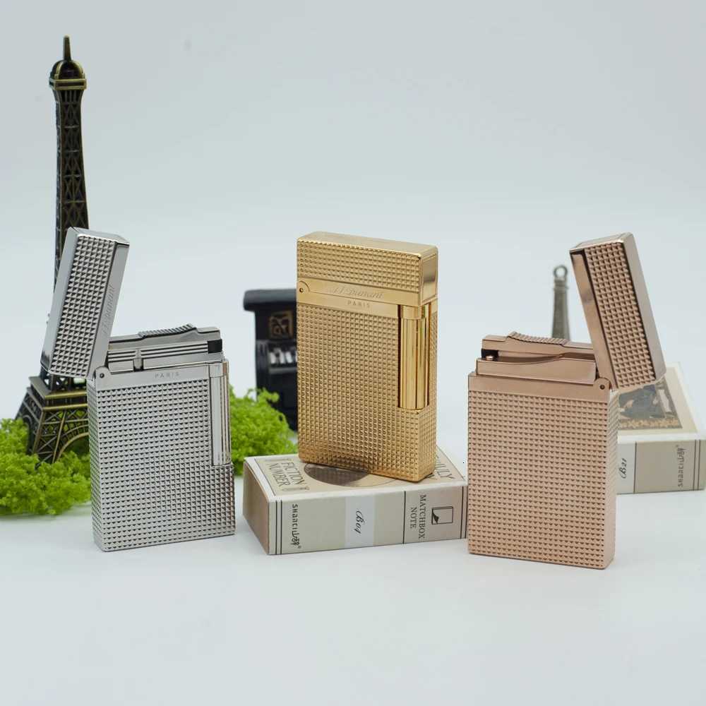 Vintage Metal Cigarette Lighter For Smokers Ligne2 Small Latt Wide Ping Sound Cigar Gadgets Mans Gift e Copper Memorial H251206