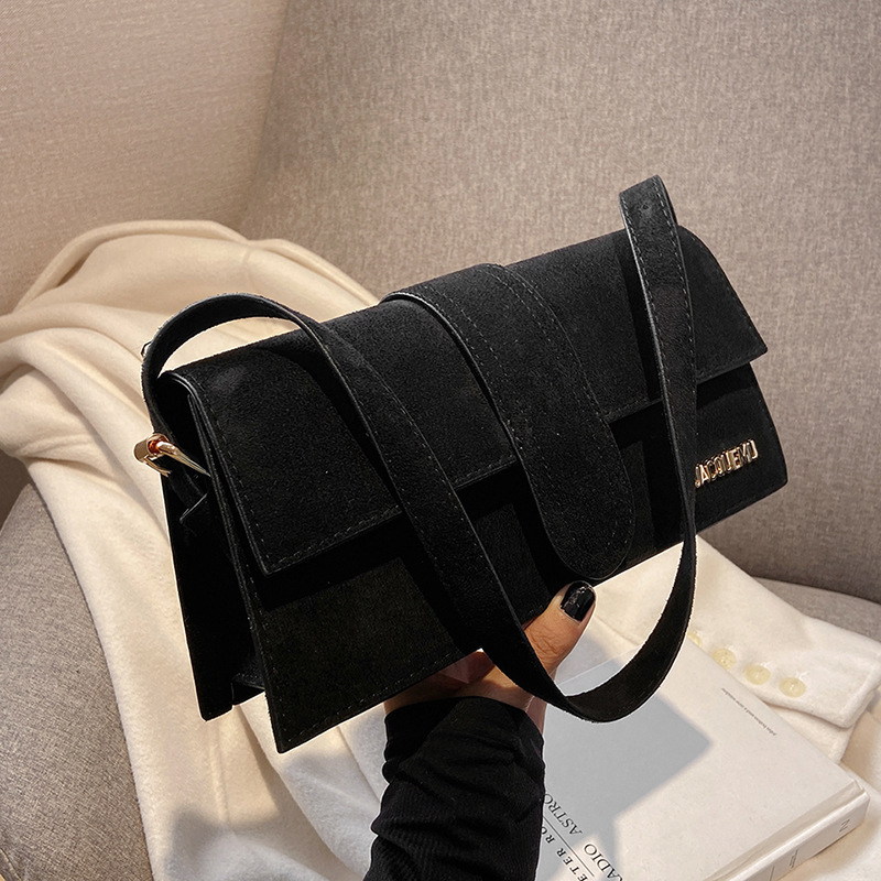 Luxury Bag Women's 2025 New Trendy Matte Finish Crescent Bag with Solid Color Letter Design -Versatile Crossbody Shoulder Purse