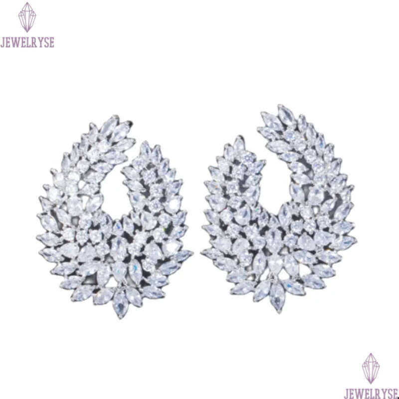 luxury stud designer earring for woman diamond AAA zirconia south american copper 18k gold korean pearl silver earrings womens wedding engagement jewe