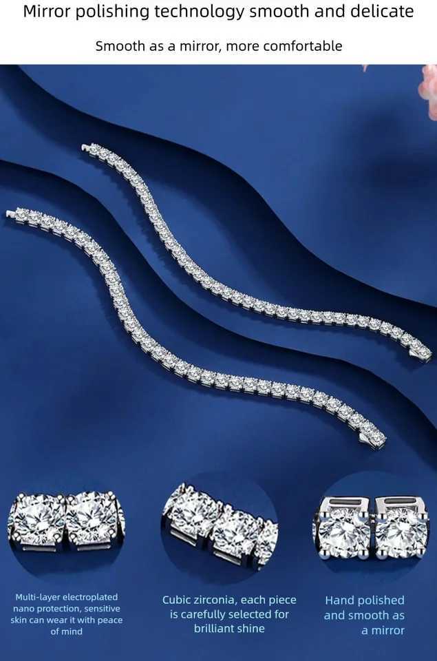 25/3/4/5mm Moissanite Tennis Bracelet 925 Sterling Silver Plated White Gold Bracelet for Women Man Sparkling Party Jewelry W251206