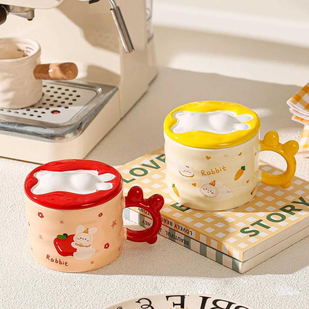 Hand Shaped Cartoon Mug 3D Embossed Unique Style Cute Animal Themed Cup For Home Use Coffee Milk Ceramic Drinkware M251206 - view 3