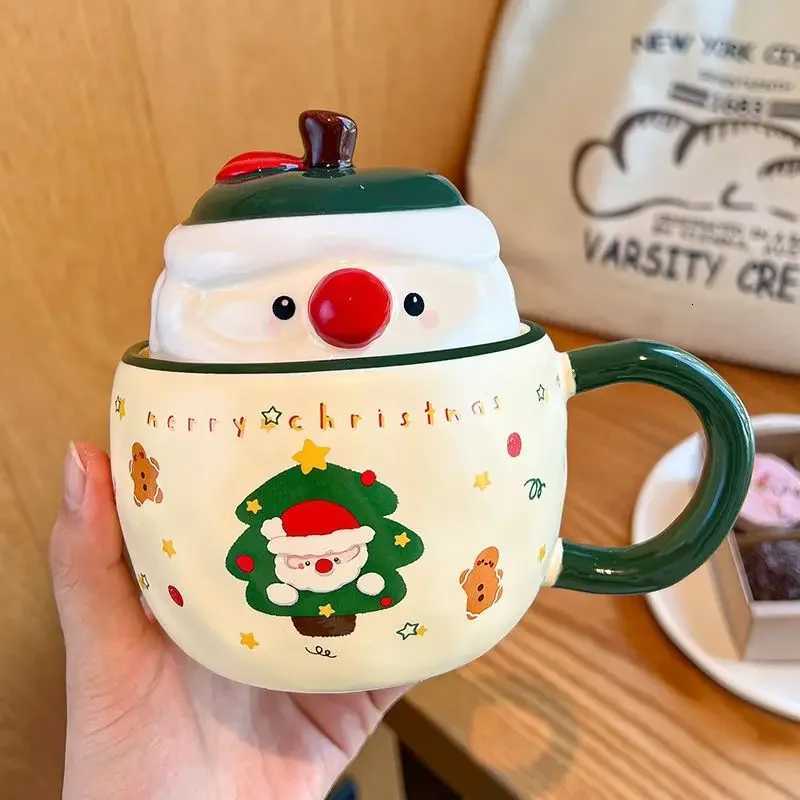 Apple Christmas Cup Creative Capped Spoon Mug High Beauty Coffee Cup Cute Girl Gift Water Cup Couple M251206 - view 7