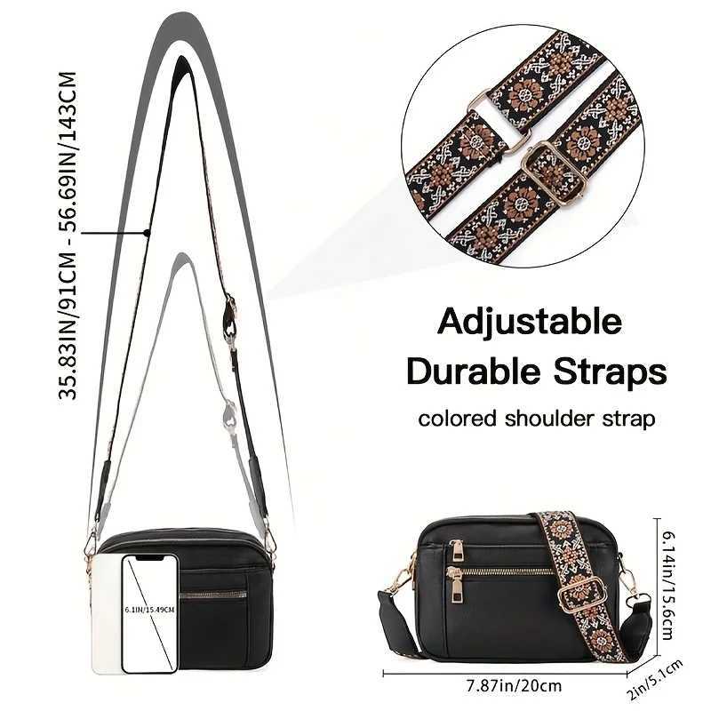 Stylish Large Capacity PU Square Crossbody Bag Multi-Functional Casual Shoulder Bag for Womens Travel Shopping Styling OutfitsT251206