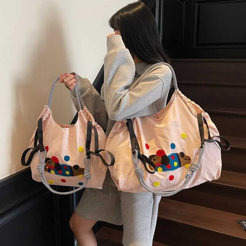 2025 New Summer Trendy Bags for Women Cute Cartoon Tote Bags Versatile Shoulder Bags Handbags Embroidered Cloth Bags for WomXJ251206