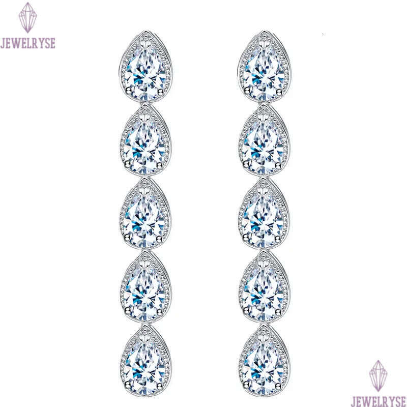 Luxury jewelry Long Dangle Water Drop earring designer for woman White AAA Cubic Zirconia Copper 18k Gold Diamond Earrings Women Bride Wedding Friend 