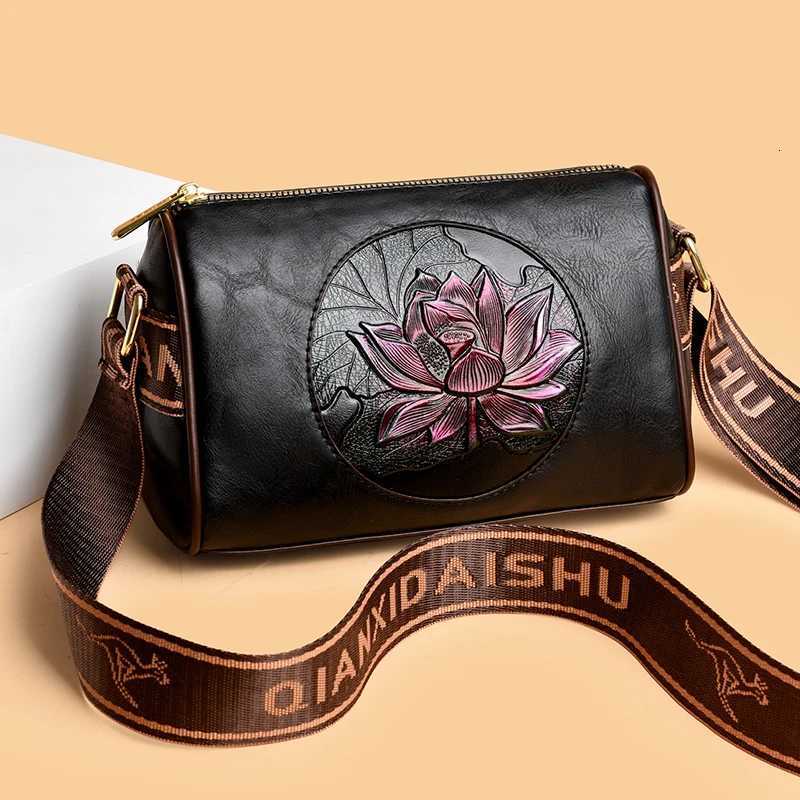 Casual Women Handbag Soft Leather Shoulder Crossbody Bags for Women 2024 New Fashion Print Ladies Messenger Tote BagT251205