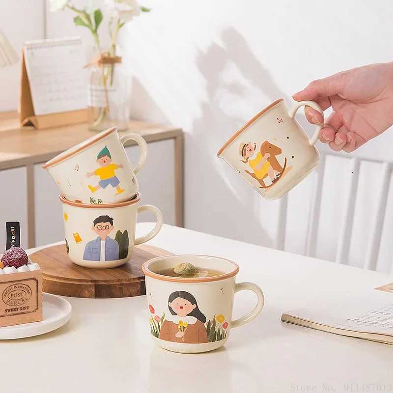 1pc Creative High Beauty Cartoon Ceramic Dad/Mom/Little Boy/Little Girl Cup Household Cute Gift Breakfast Milk Coffee Mug M251206 - view 4