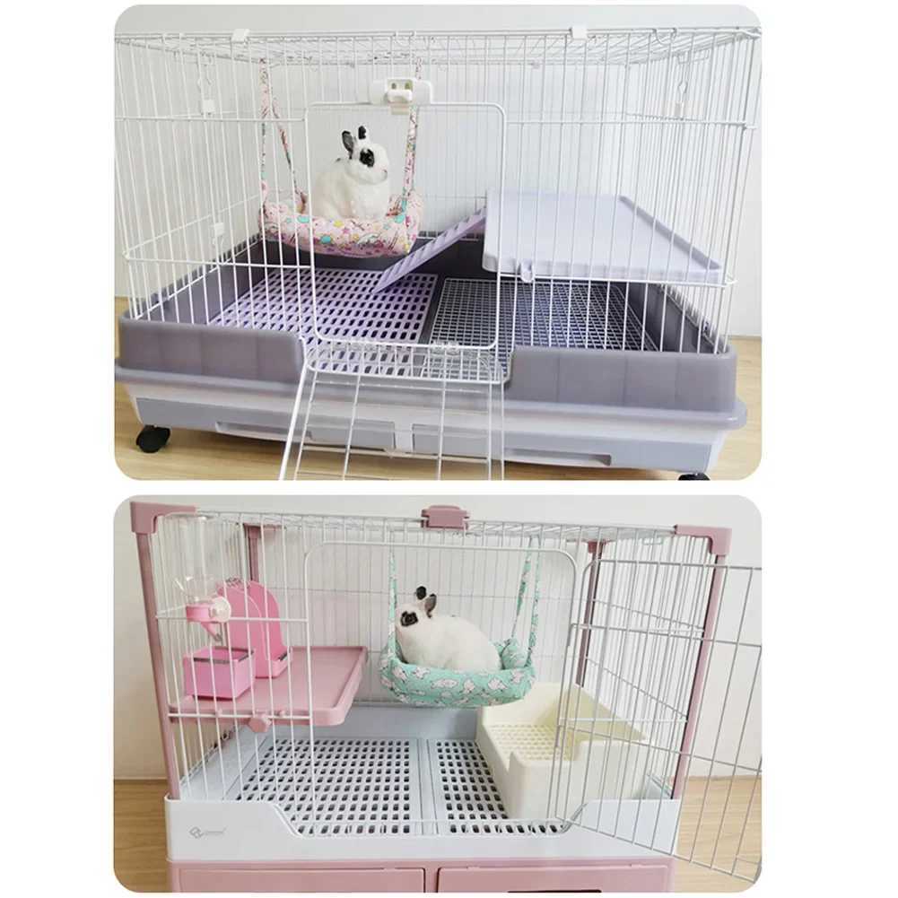 Rabbit Chinchillas Hammock Cages Adjustable Hamster Hanging Bedding Nest Small Animals Canvas Swing Bed House Warm Soft Basket M251206