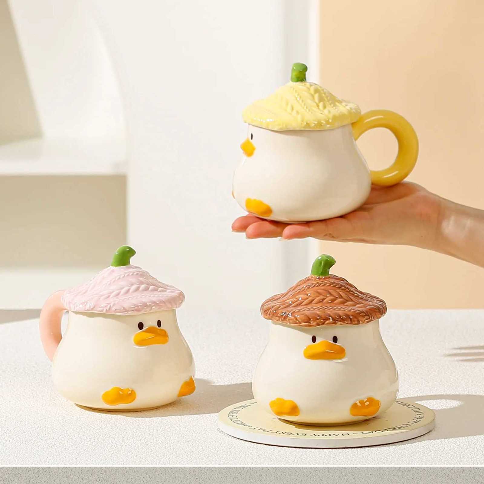 Cartoon Duck Mug Underglaze Color Mug Original Coffee Cups Ceramic Cup Drinkware Cute Mugs Cup for Tea Personalized Gift Funny M251206 - view 3