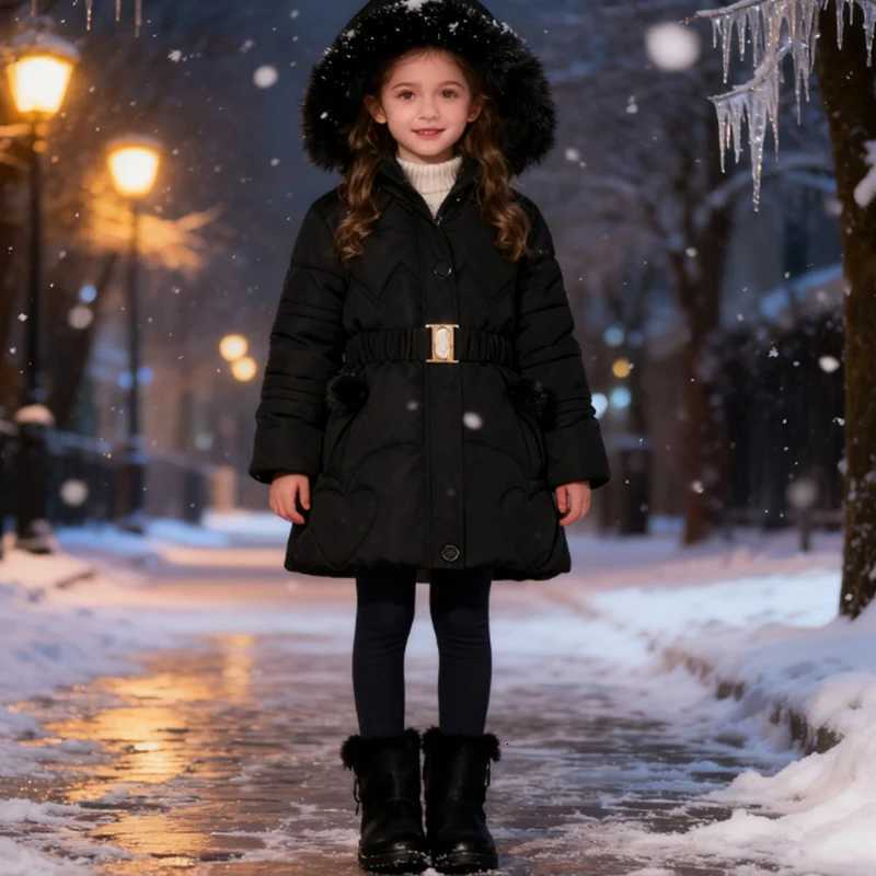2025 Kids Down Long Outerwear Winter Autumn Teen Cotton Clothes Girls Cotton-Padded Parka Coats Big Children Thicken Warm JacketW251206