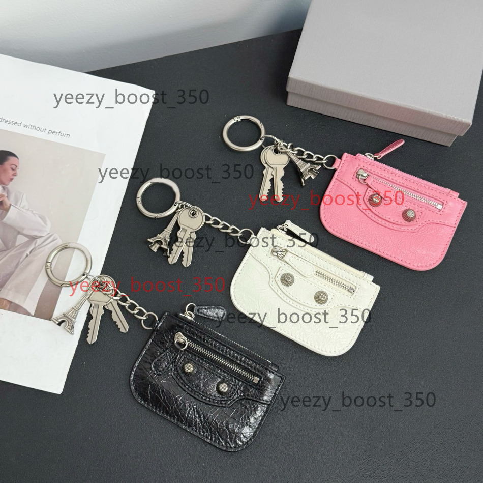 Keychain Wallet Womens Le City Card Case Bag Charms Designer Key Chain Purse Charms Leather Zipper Motorcycle Bag Charms Cardholder Coin Balenciagaly Purse