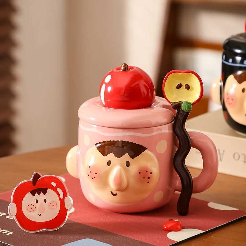 Kawaii Funny Coffee Cup Beauty Portable Latte Lids Espresso Coffee Cup Ceramic Travel Canecas De Porcelana Home Accessories M251206 - view 3