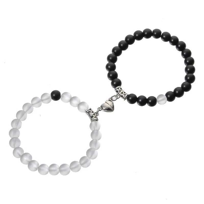 2 Pice Love Magnetic Friendship Bracelets Matching Bracelets for Couple Best Friends Bracelets Birthday Jewelry for Women Girls W251206