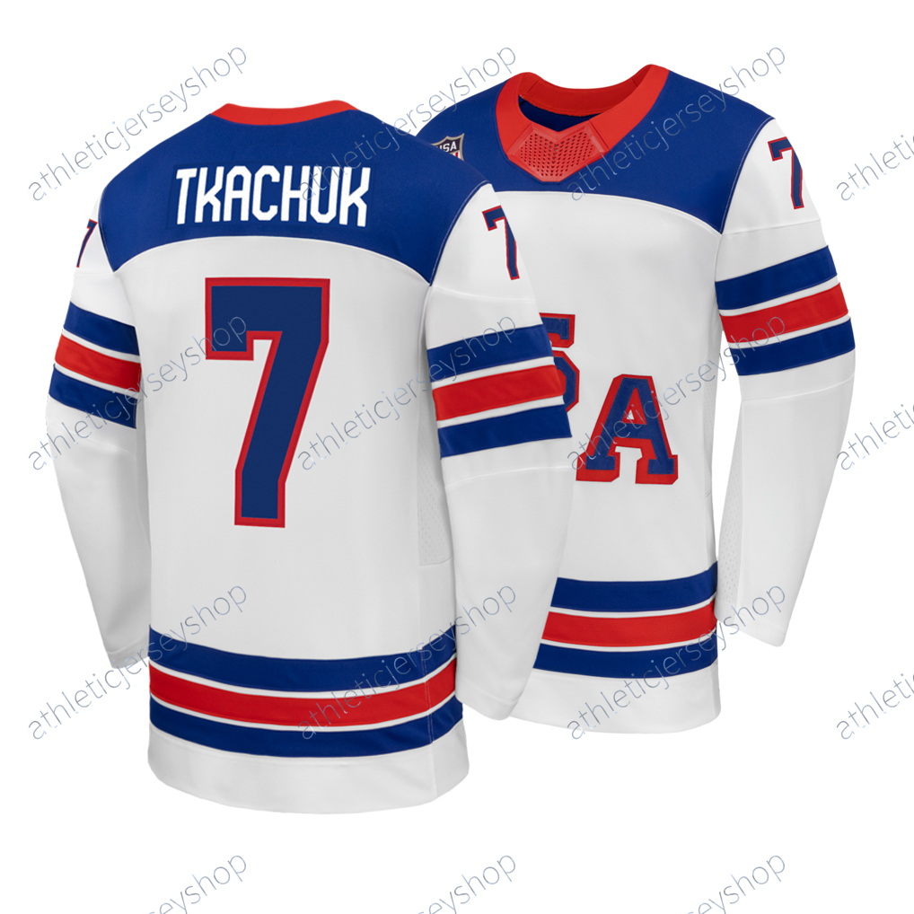 USA Hockey Hughes 2026 Jersey Tkachuk Matthews Hughes Eichel McAvoy Tkachuk